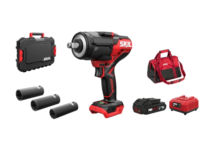 מפתח רטיטה ";1/2 במזוודה עם 3 בוקסות 20V Brushless מומנט 700Nm/1200Nm מתנה סוללה 2.0Ah + מטען + תיק SKIL