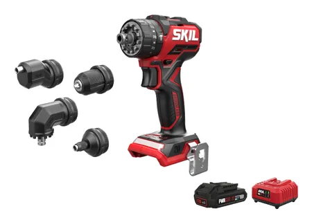 מקדחה/מברגה נטענת רוטטת 13 מ"מ 20V Brushless 60Nm עם ראשים מתחלפים מתנה סוללה 2.0Ah + מטען SKIL