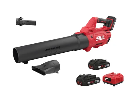 מפוח עלים חשמלי נטען 20V Brushless + שתי סוללות 2.0Ah + מטען SKIL