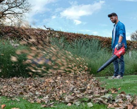 מפוח עלים חשמלי נטען 20V Brushless + חרמש 33 ס"מ Brushless +סוללה 2.0Ah + סוללה 4.0Ah + שני מטענים SKIL