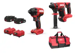 סט פטישון נטען 20V Brushless + מברגת אימפקט נטענת Brushless + שתי סוללות 2.5Ah + שני מטענים + תיק גדול