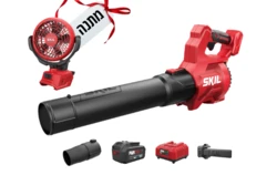 מפוח עלים חשמלי נטען 20V Brushless + סוללה 4.0Ah + מטען + מאוורר מתנה SKIL