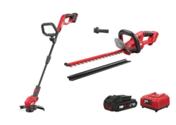 גוזם גדר חיה חשמלי נטען 20V Brushless אורך להבים 45 ס"מ + קוצץ קנטים חשמלי טלסקופי נטען 20V + סוללה 2.0Ah +מטען SKIL