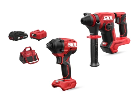 סט פטישון נטען 20V Brushless + מברגת אימפקט נטענת Brushless + סוללה 2.5Ah + מטען + תיק SKIL