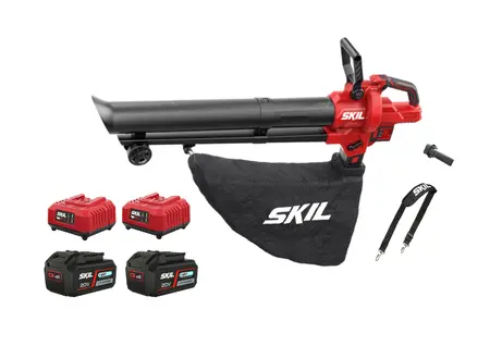 מפוח/שואב עלים חשמלי נטען 40V(2x20V) Brushless XP עם שק איסוף 45 ליטר + 2 סוללות 4.0Ah + שני מטענים SKIL