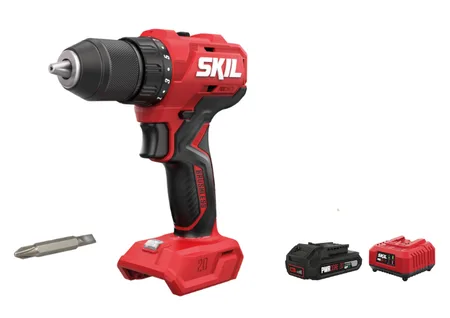 מקדחה/מברגה נטענת 13 מ"מ 20V Brushless + גיר 2 מהירויות מתנה סוללה 2.0Ah + מטען SKIL