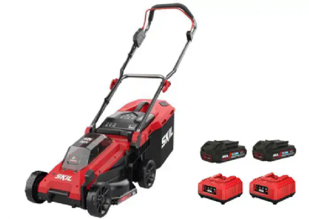 מכסחת דשא 40V(2x20V) Brushless רוחב 34 ס"מ + 2 סוללות 2.0Ah + שני מטענים SKIL