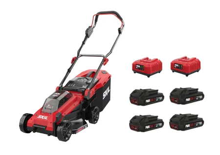 מכסחת דשא 40V(2x20V) Brushless רוחב 34 ס"מ + 4 סוללות 2.0Ah + שני מטענים SKIL