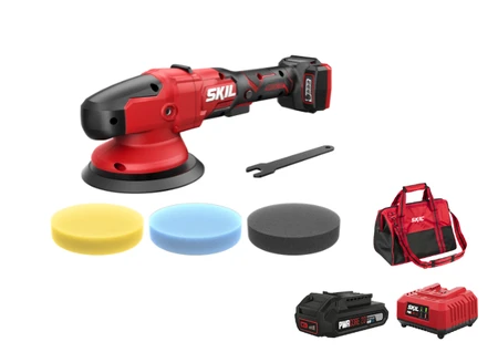 פולישר לליטוש והברקה "5 20V Brushless אלקטרוני +3 מהירויות מתנה סוללה 2.0Ah + מטען + תיק SKIL